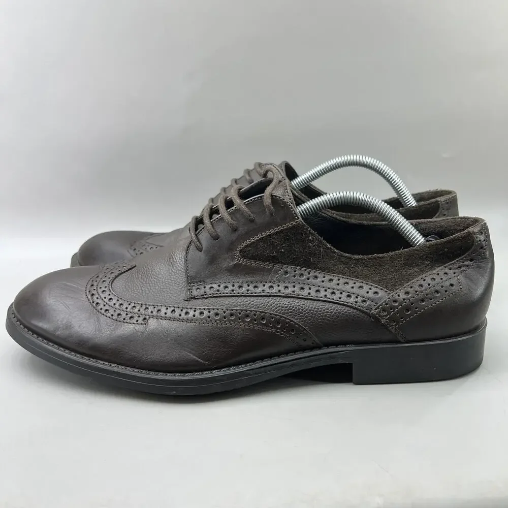Jones Shoe Makers Handmade Dress Shoes Men Size 10.5 Brown Wingtip Brogue Oxford